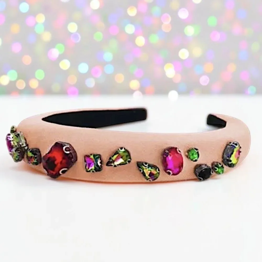 ZAXIE by Stefanie Taylor - Padded Jewel Headband - Pink MSRP $48